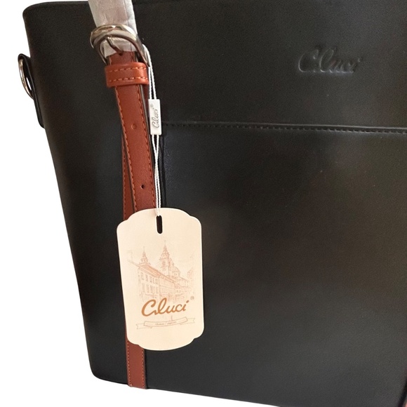 NWT CLUCI Vegan Leather Briefcase Bag - Picture 2 of 12